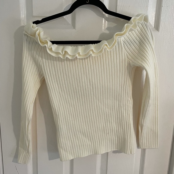 Off the shoulder ruffle sweater - Picture 2 of 3